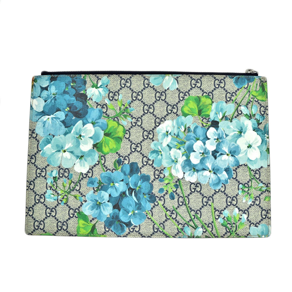 Gucci Flower Blue Flower Clutch Bag Floral